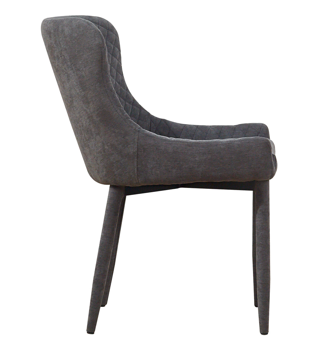 Silla gris o azul marino estilo capitoné de diamantes Erena