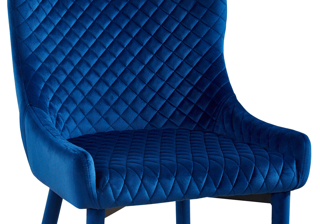 Silla gris o azul marino estilo capitoné de diamantes Erena