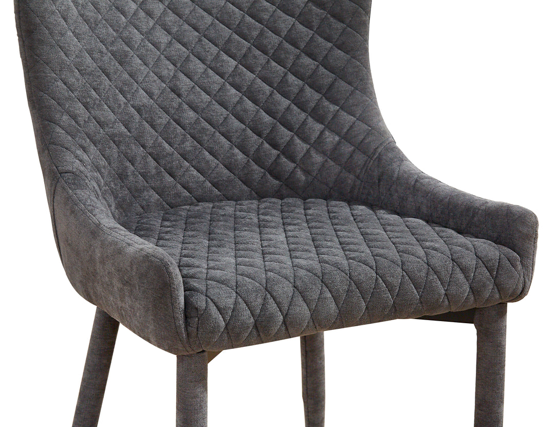 Silla gris o azul marino estilo capitoné de diamantes Erena