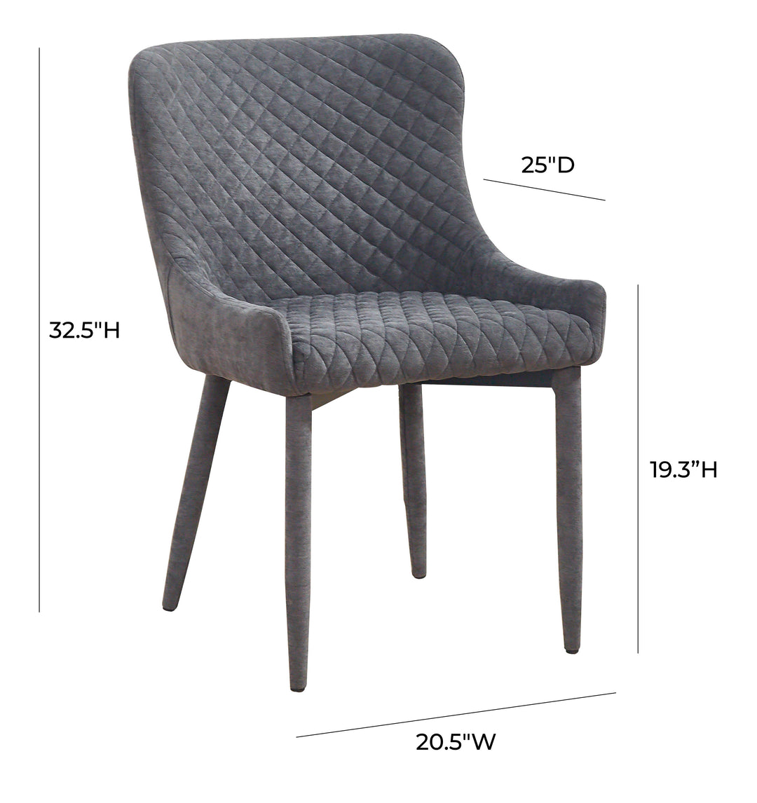Silla gris o azul marino estilo capitoné de diamantes Erena