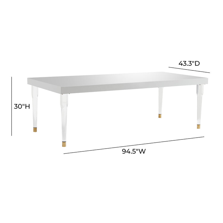 Comedor 10 personas blanco de alto brillo Cyrill dimensiones.