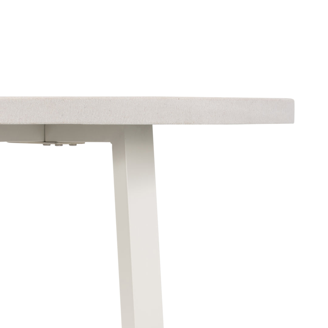 Mesa lateral exterior moderno color blanco Dries