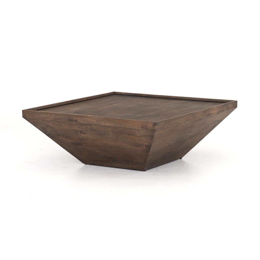 Mesa de centro de madera cuadrada Ercole AERC-02 color marrón envejecido.