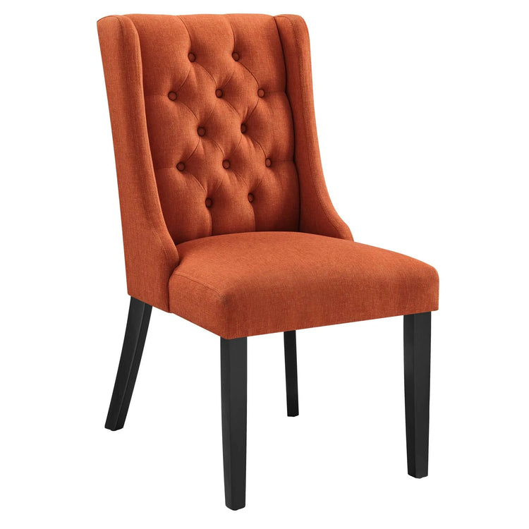 Silla de comedor o sala de tela con botones Burgas SCBG-02 color de tela naranja.
