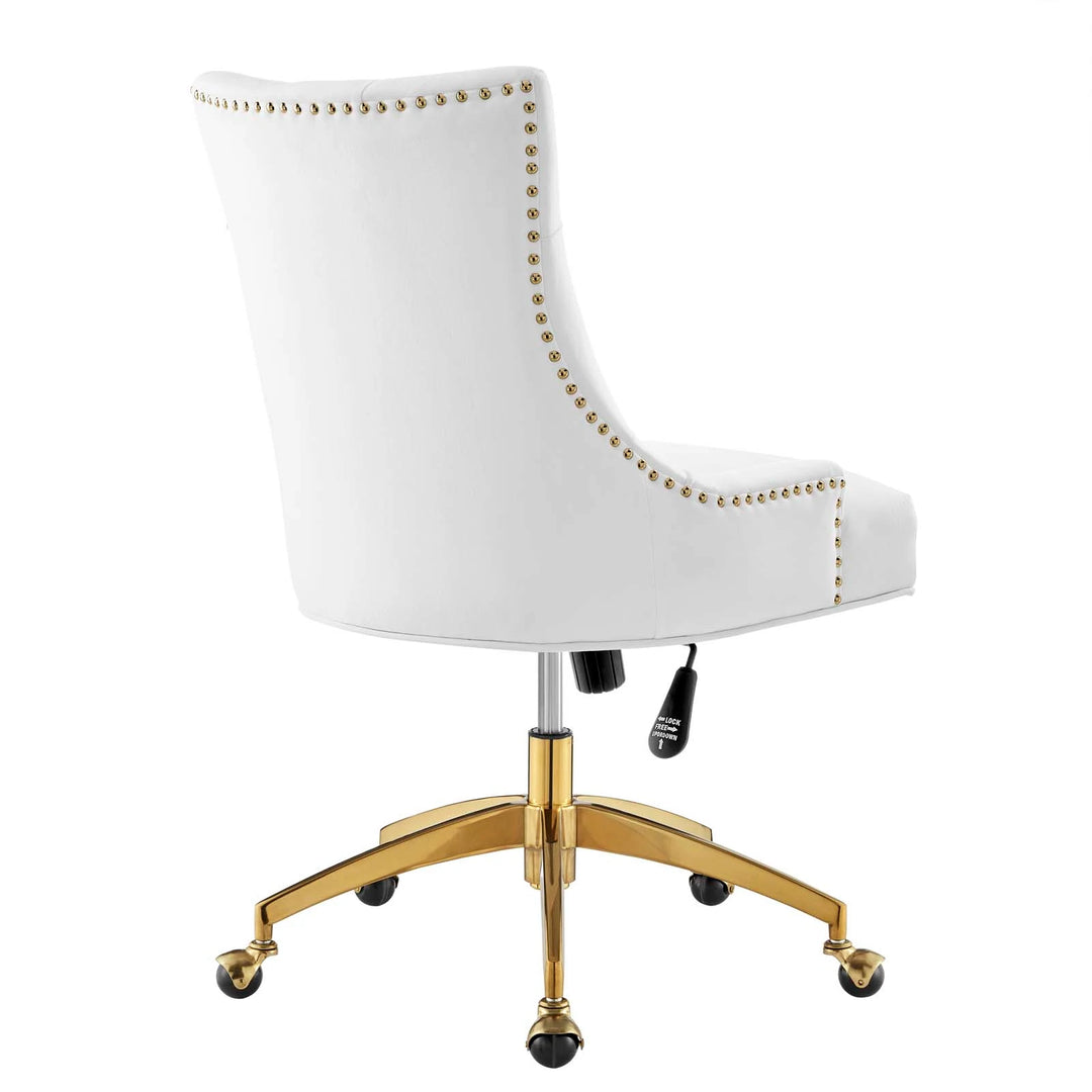 Silla de oficina moderna de terciopelo sin descansabrazos y base dorada 360 Mahdia - Múltiples colores
