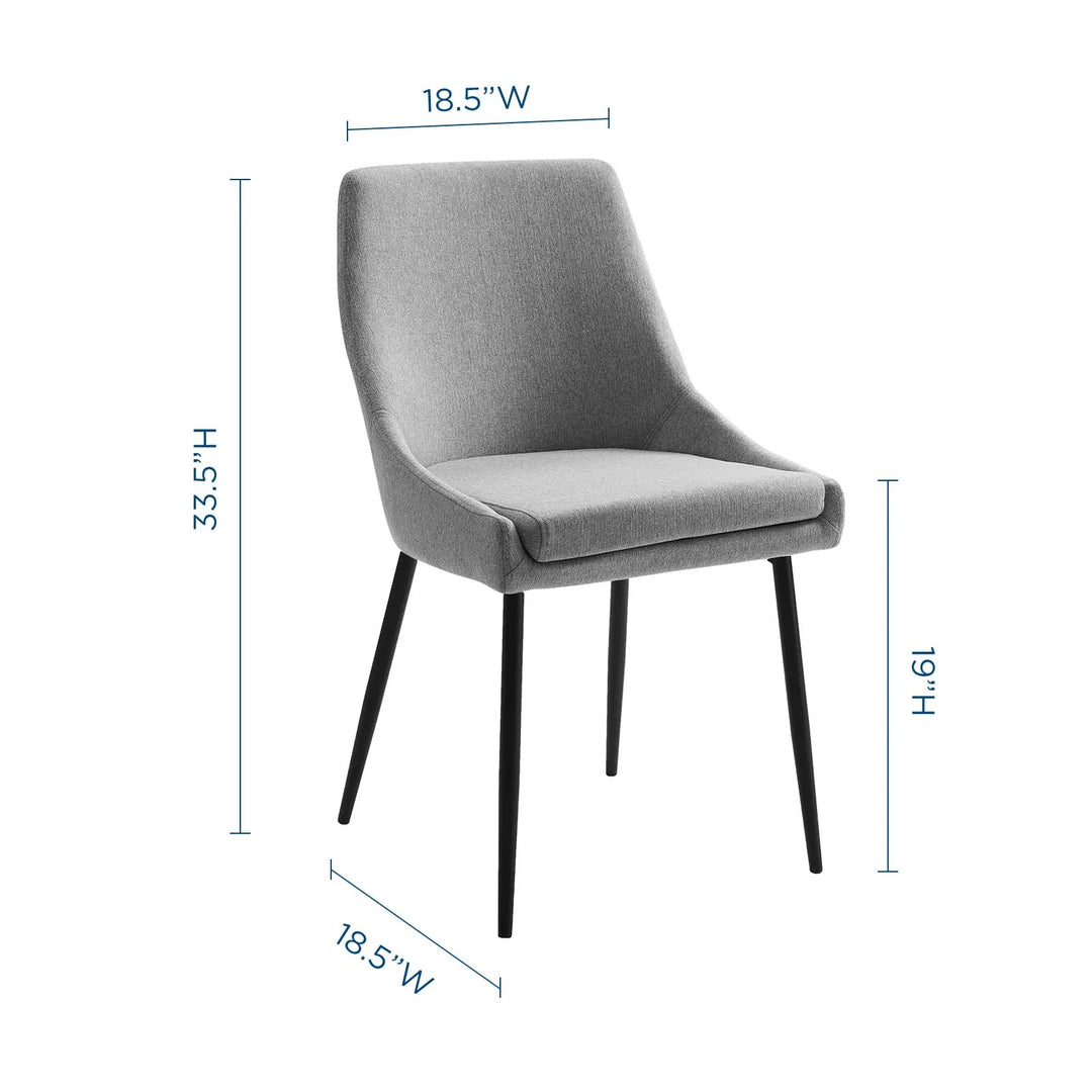 Sillas de comedor moderna de tela Eviv - juego de dos