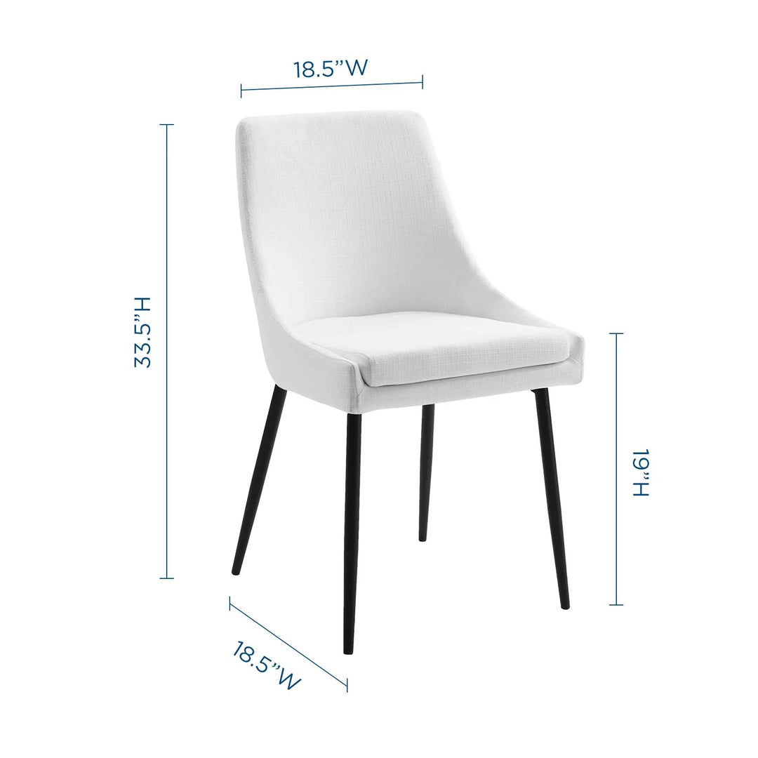 Sillas de comedor moderna de tela Eviv - juego de dos