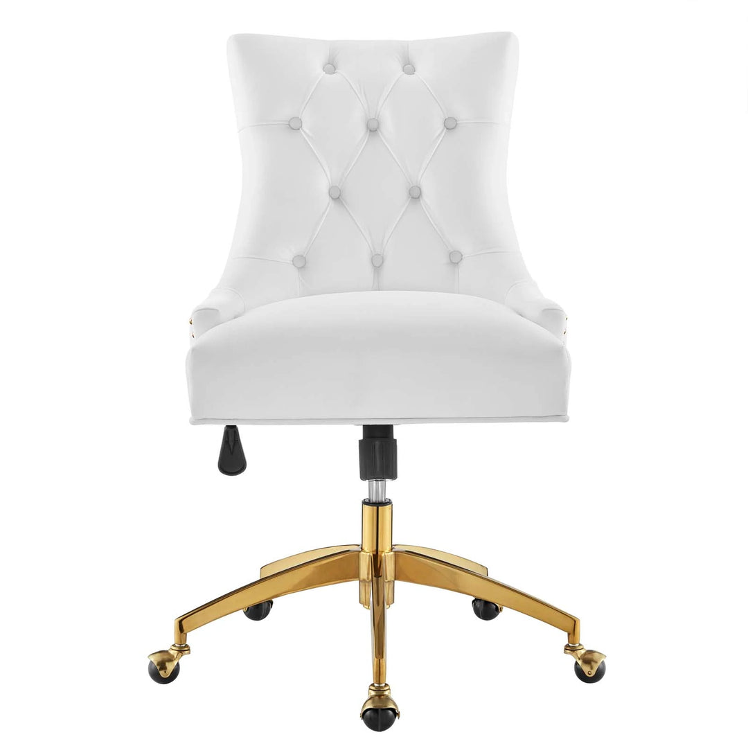 Silla de oficina moderna de terciopelo sin descansabrazos y base dorada 360 Mahdia - Múltiples colores