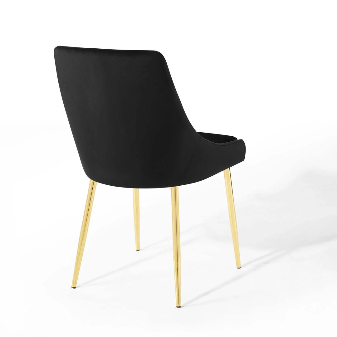 Sillas de comedor de terciopelo con base dorada Eviv - juego de dos