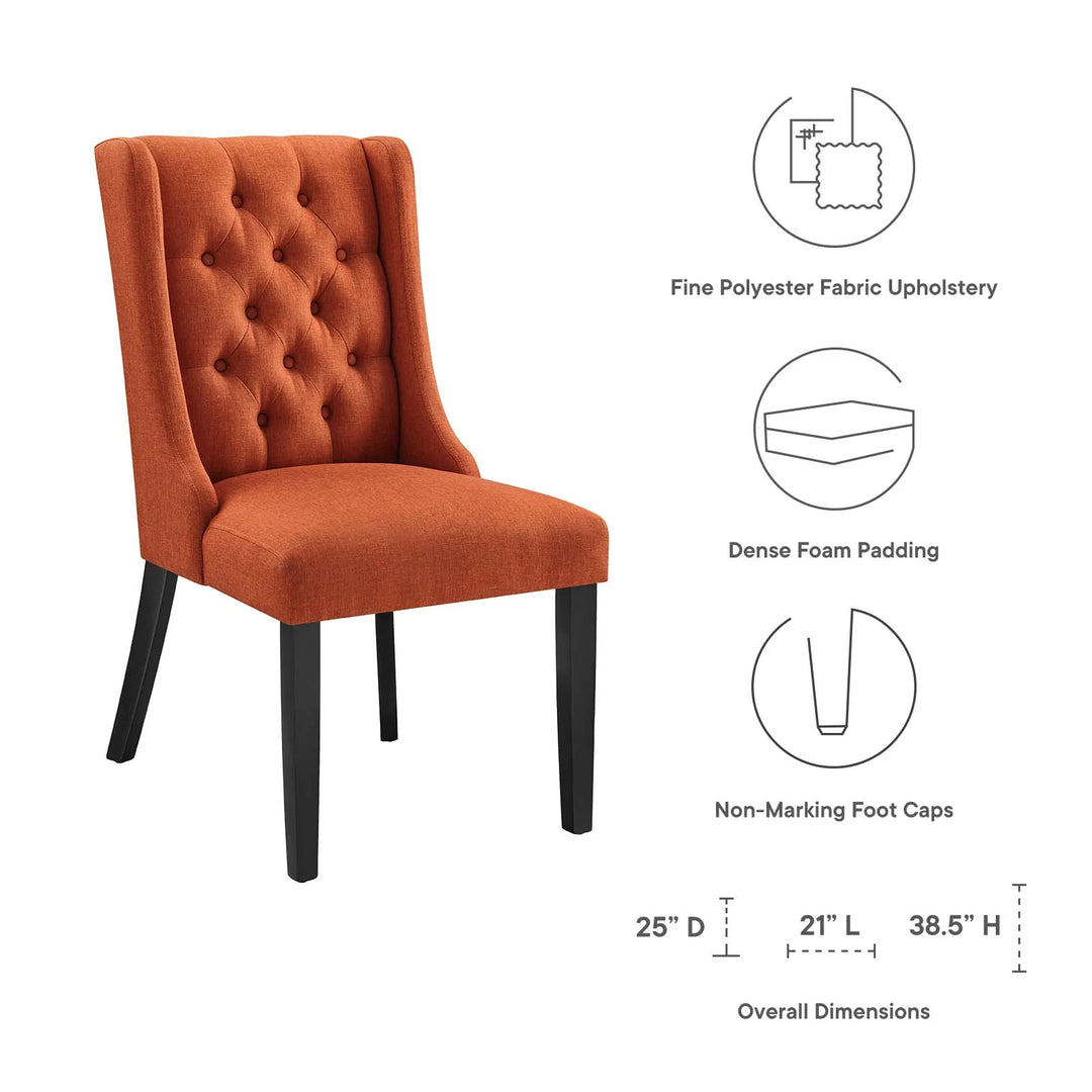 Silla de comedor o sala de tela capitoneada con botones Burgas