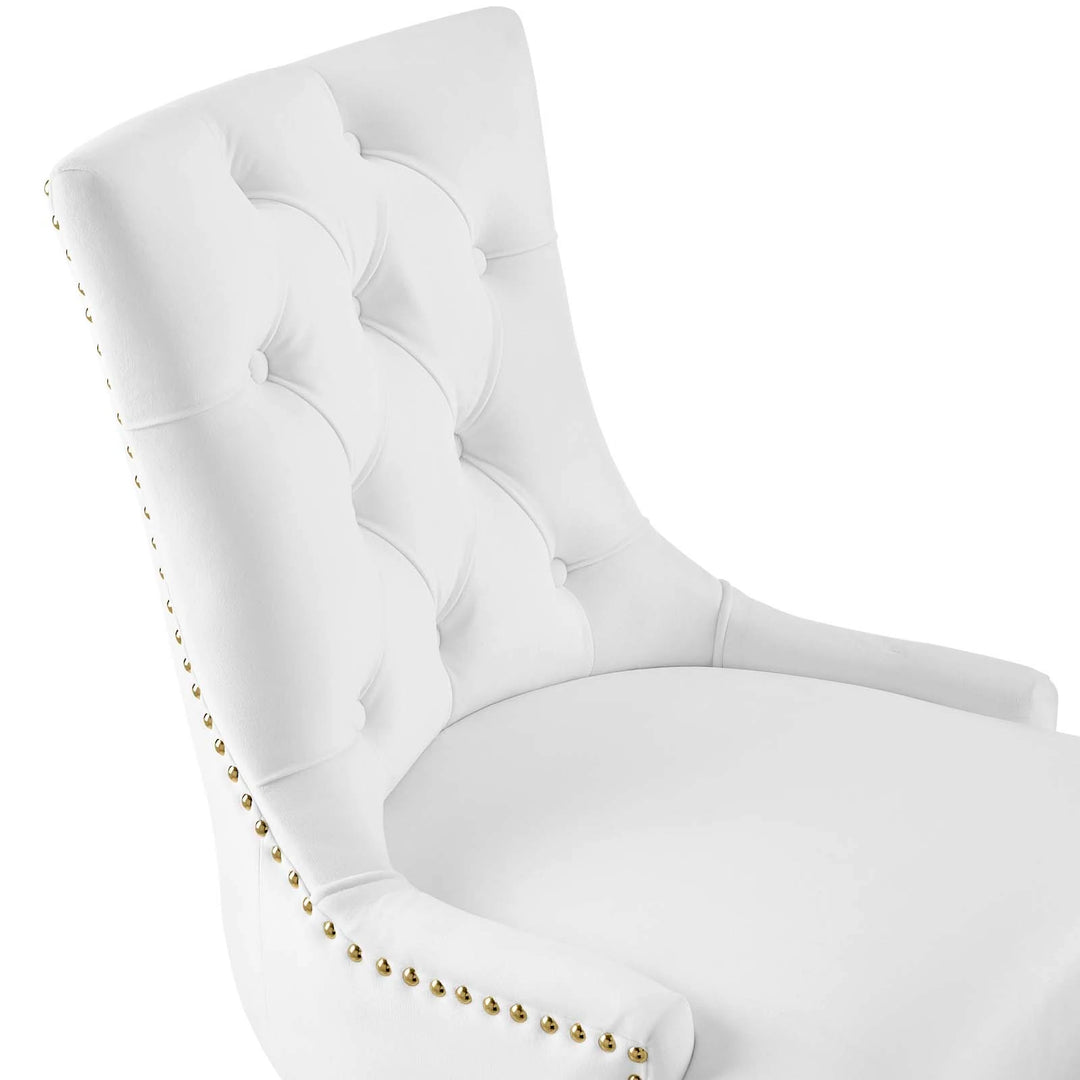 Silla de oficina moderna de terciopelo sin descansabrazos y base dorada 360 Mahdia - Múltiples colores