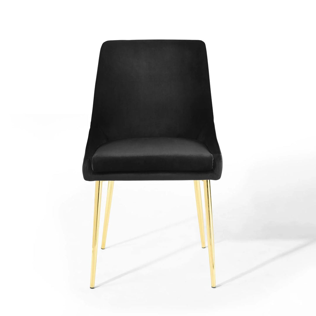 Sillas de comedor de terciopelo con base dorada Eviv - juego de dos