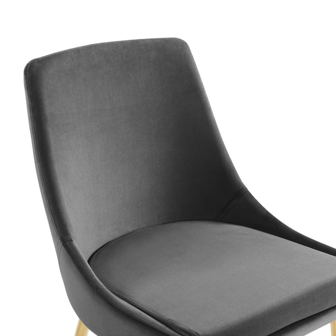 Sillas de comedor de terciopelo con base dorada Eviv - juego de dos