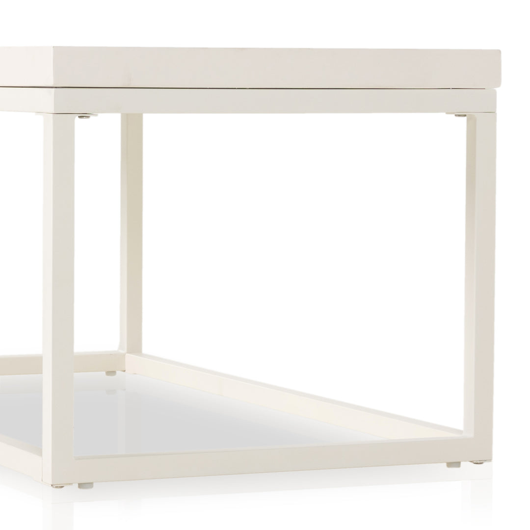 Mesa de centro rectangular de concreto blanco Macas