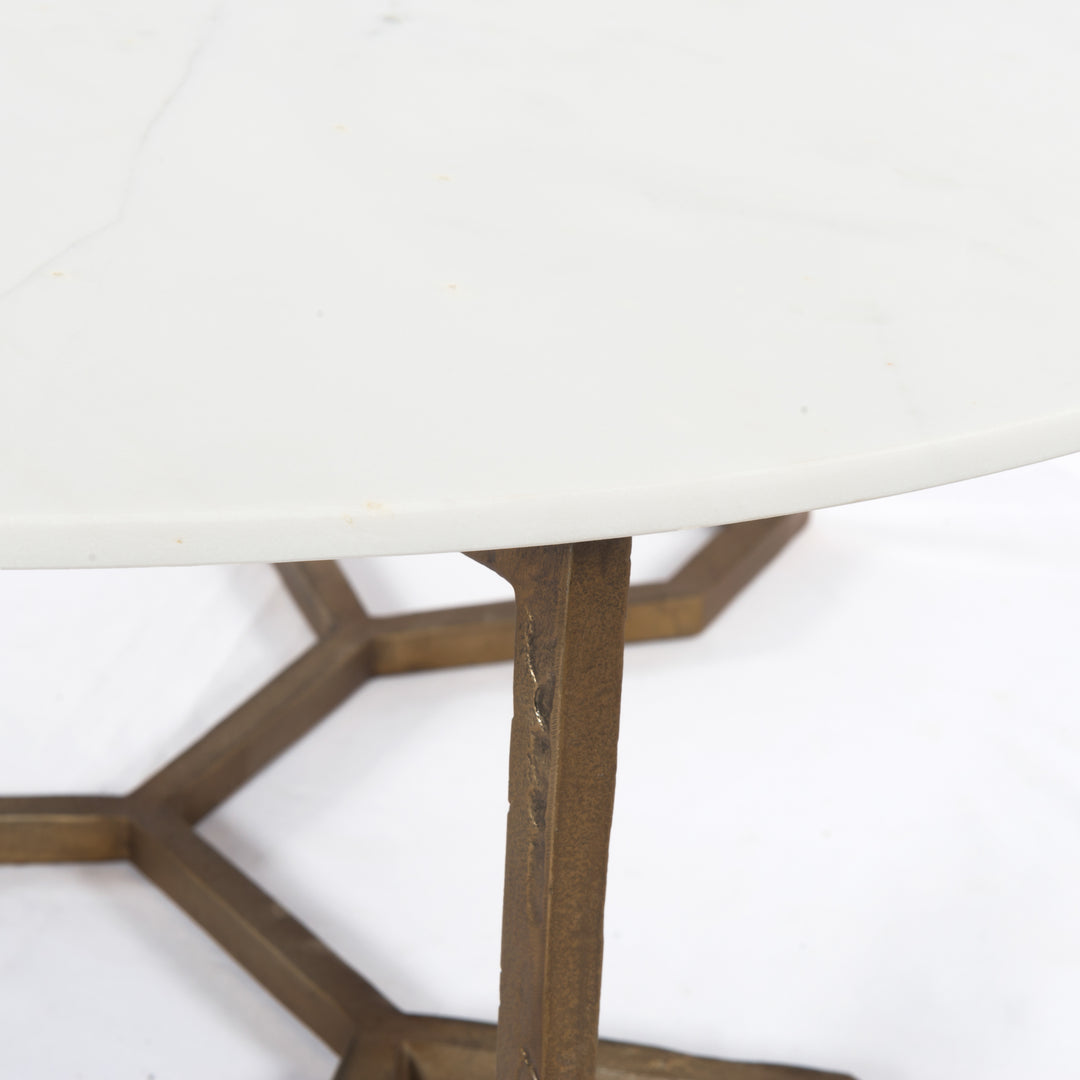 Mesa de centro de mármol sólido y base de aluminio Hector