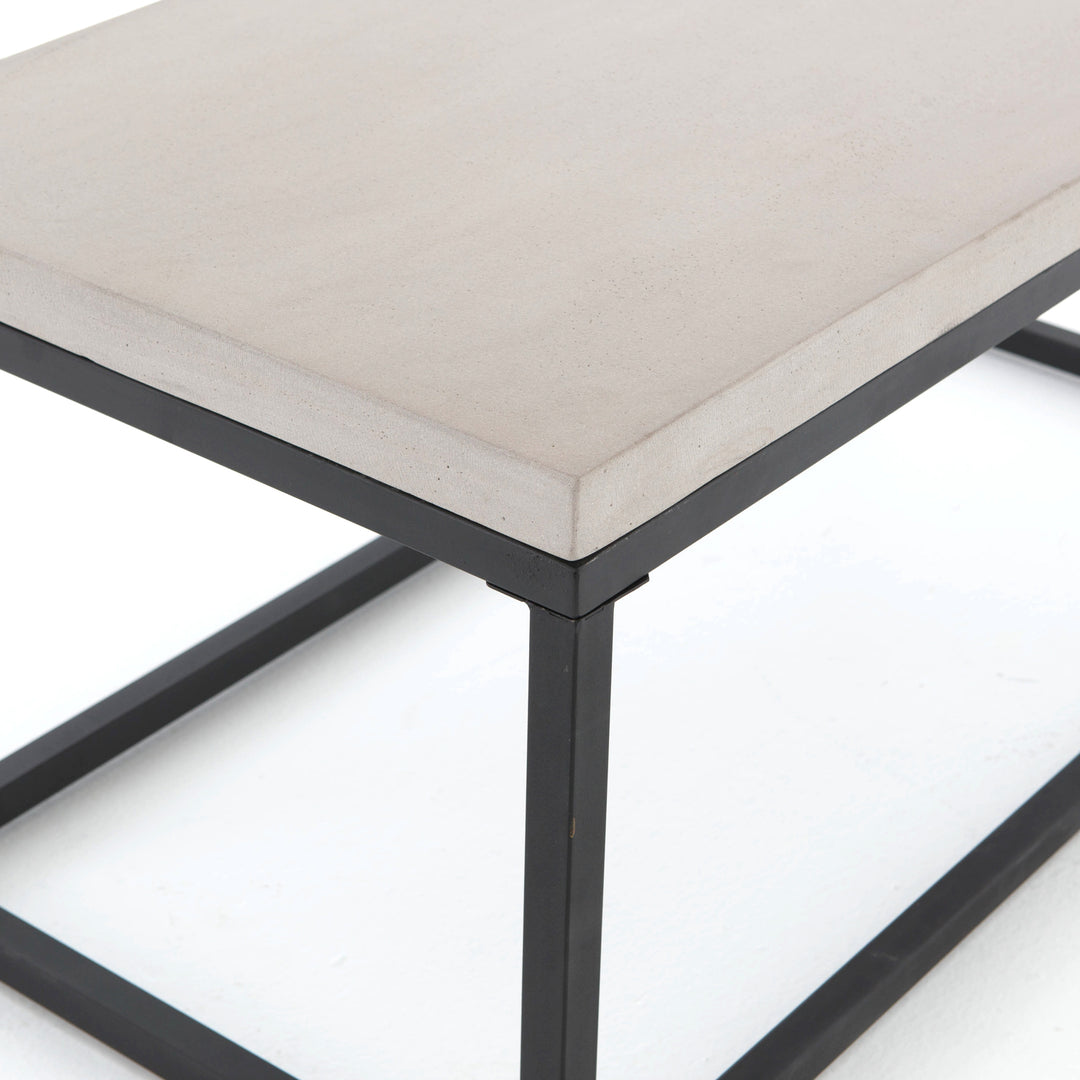 Mesa de centro rectangular de concreto natural Macas