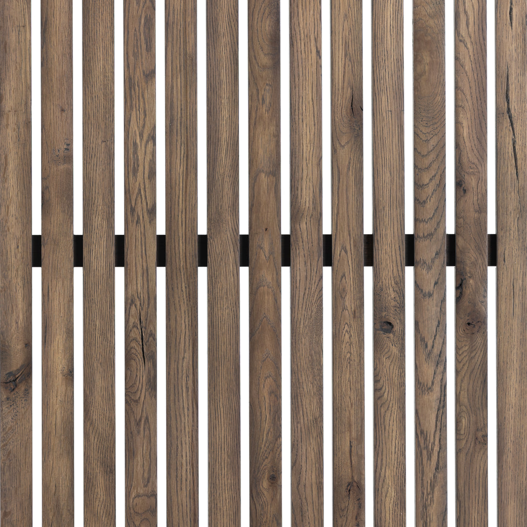 Mesa de centro estriada de madera de roble Barsa