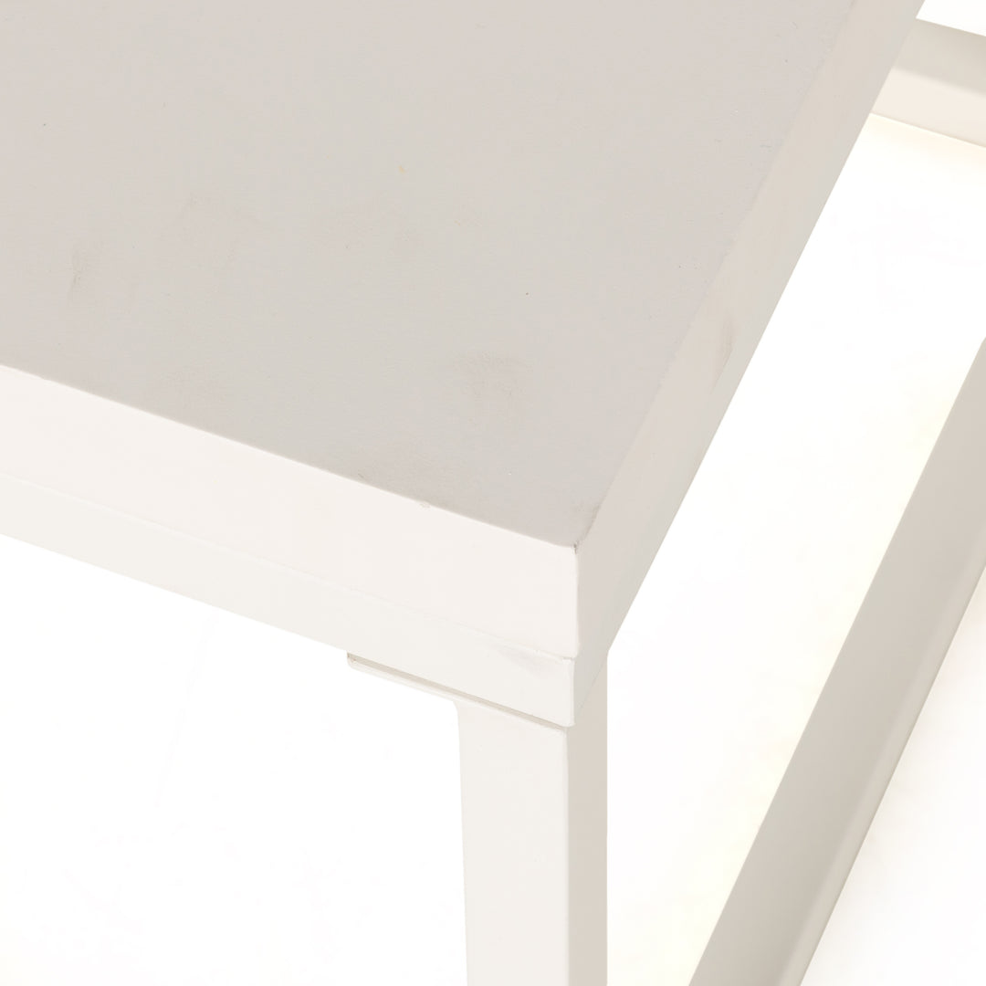 Mesa de centro rectangular de concreto blanco Macas