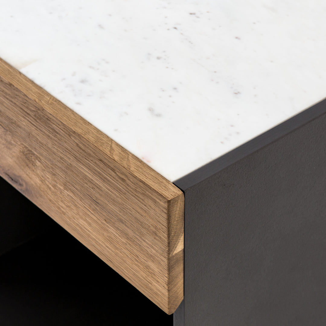 Buró moderno de madera y mármol blanco sólido Ayesha