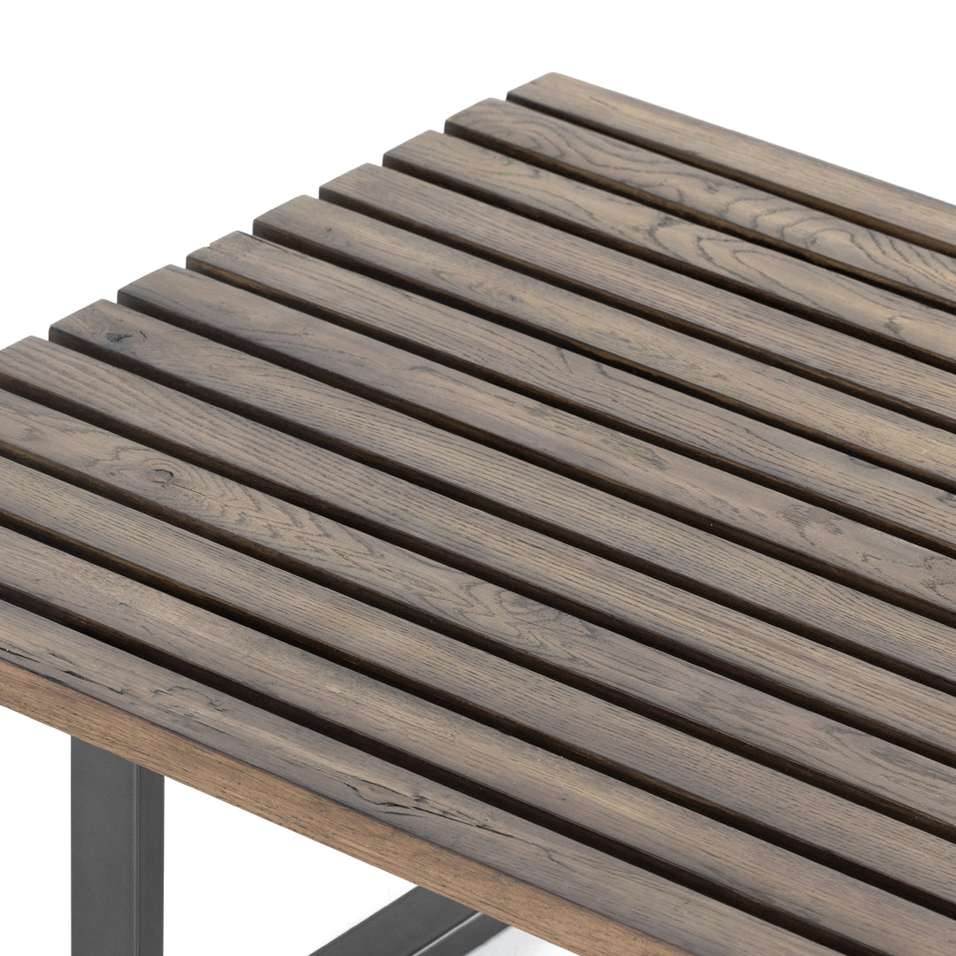 Mesa de centro estriada de madera de roble Barsa