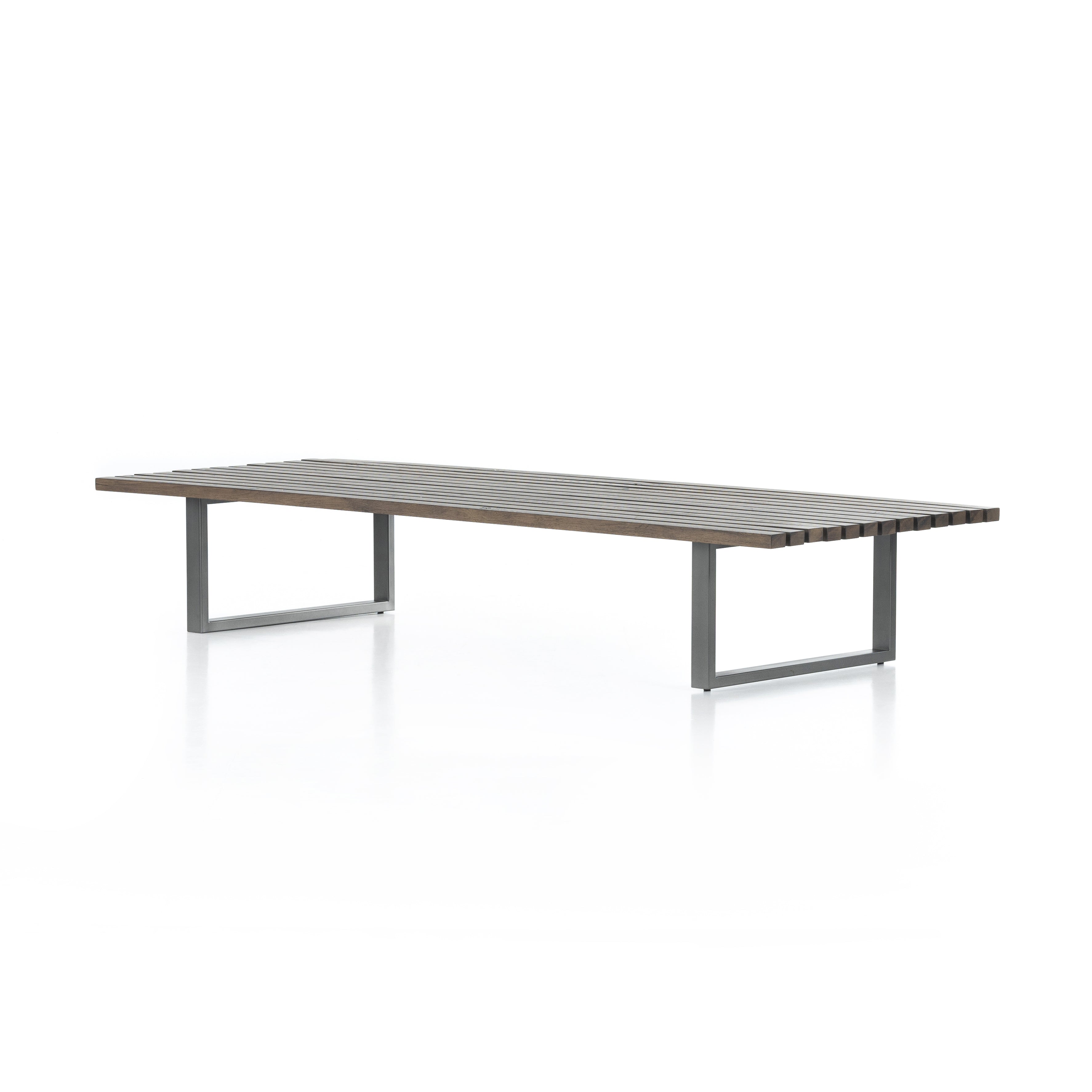Mesa de centro estriada de madera de roble Barsa.