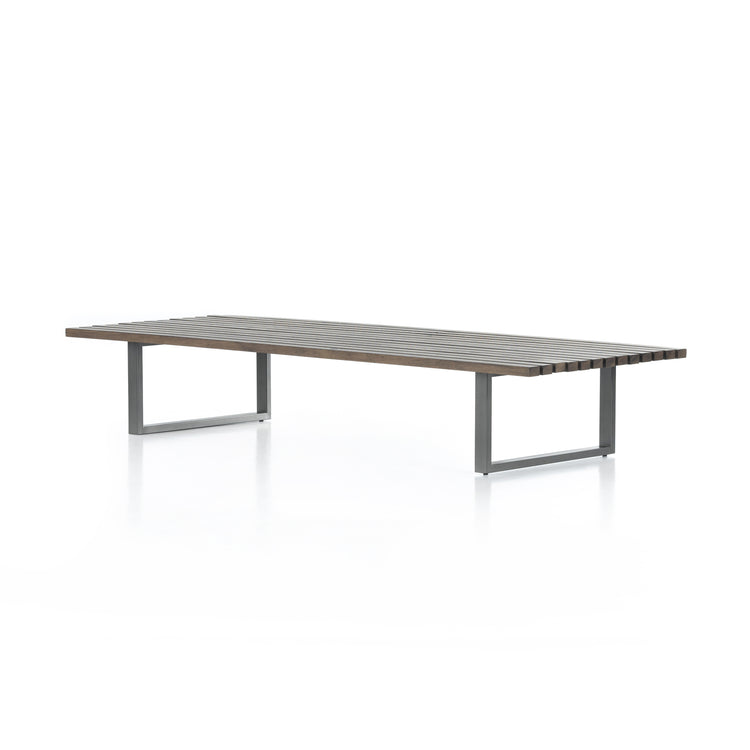 Mesa de centro estriada de madera de roble Barsa.