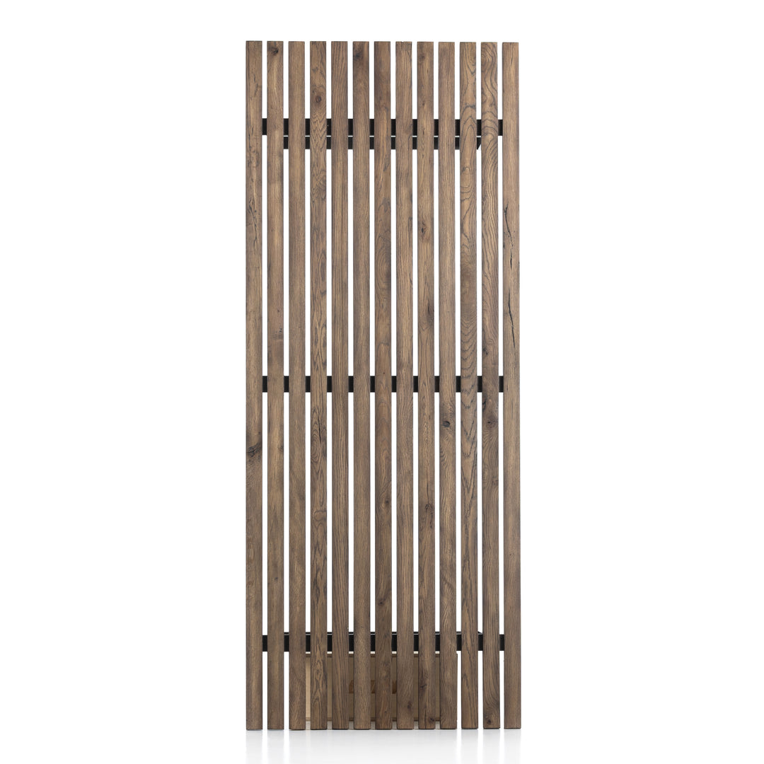Mesa de centro estriada de madera de roble Barsa