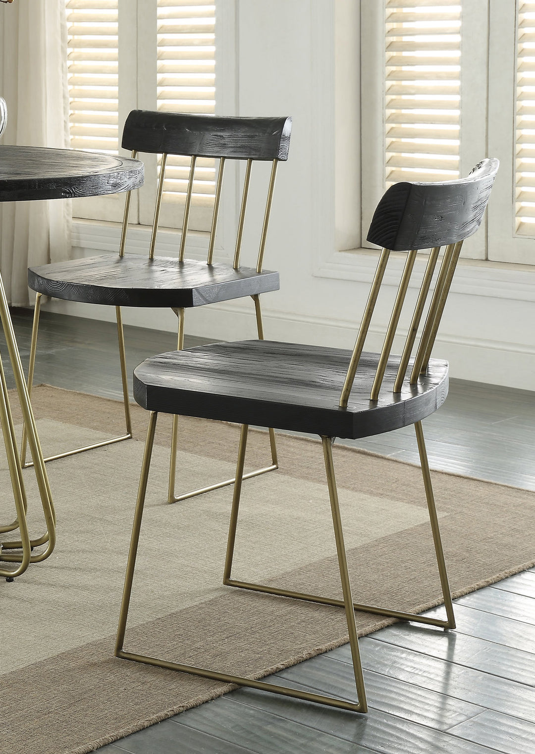 Silla de madera de pino estilo industrial Lucas - juego de 2