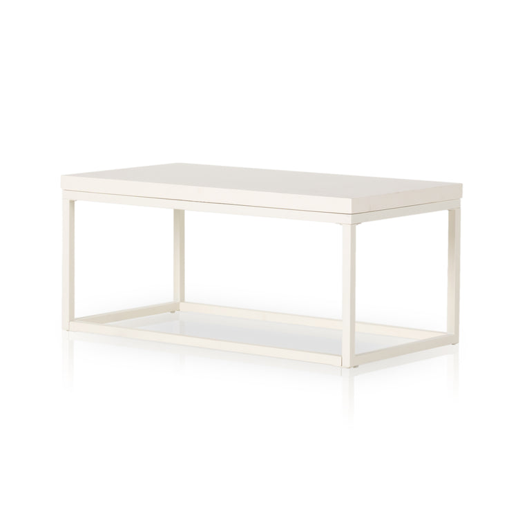 Mesa de centro rectangular de concreto blanco Macas.