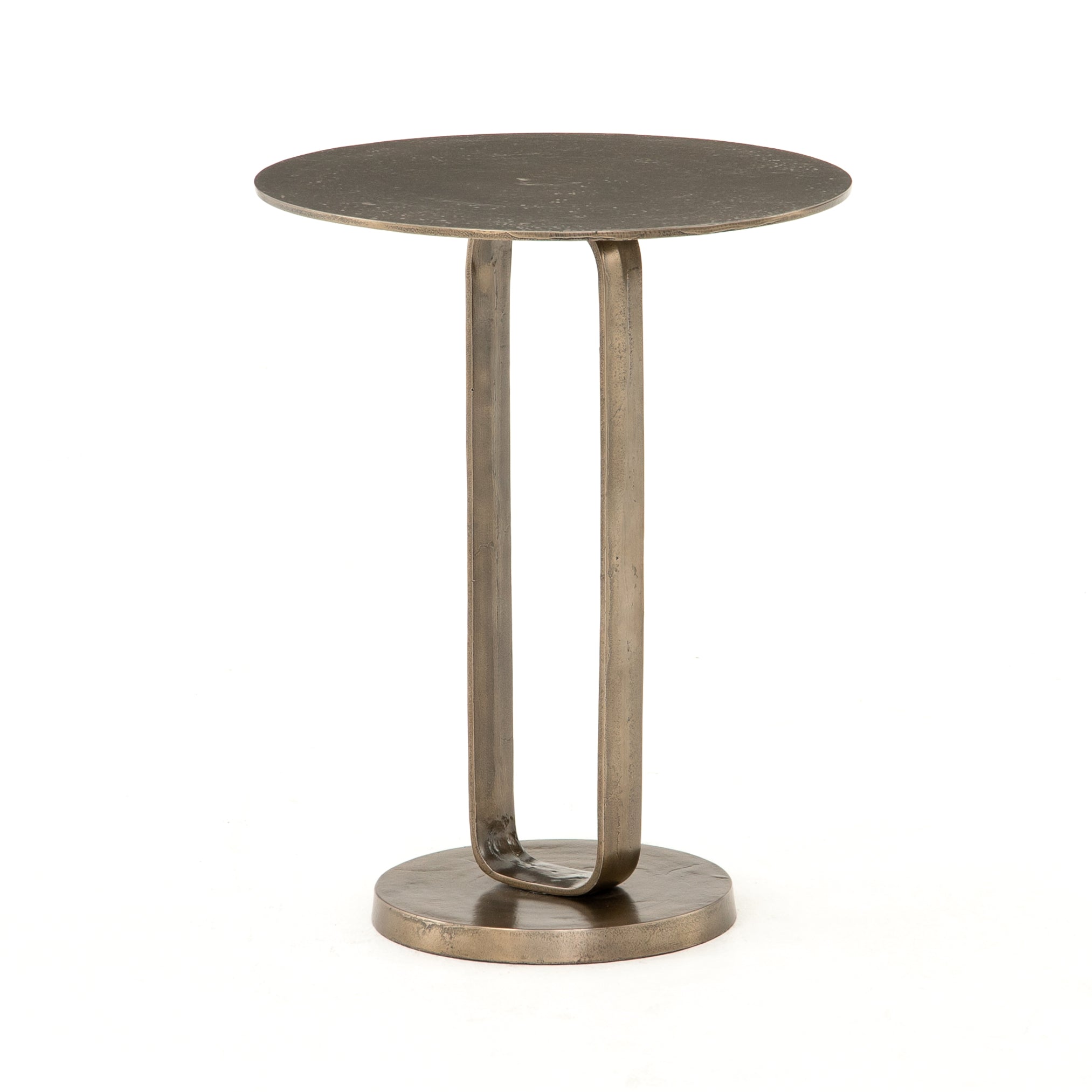 Mesa lateral para interiores o exteriores Murau LMUR-B01 color bronce envejecido..