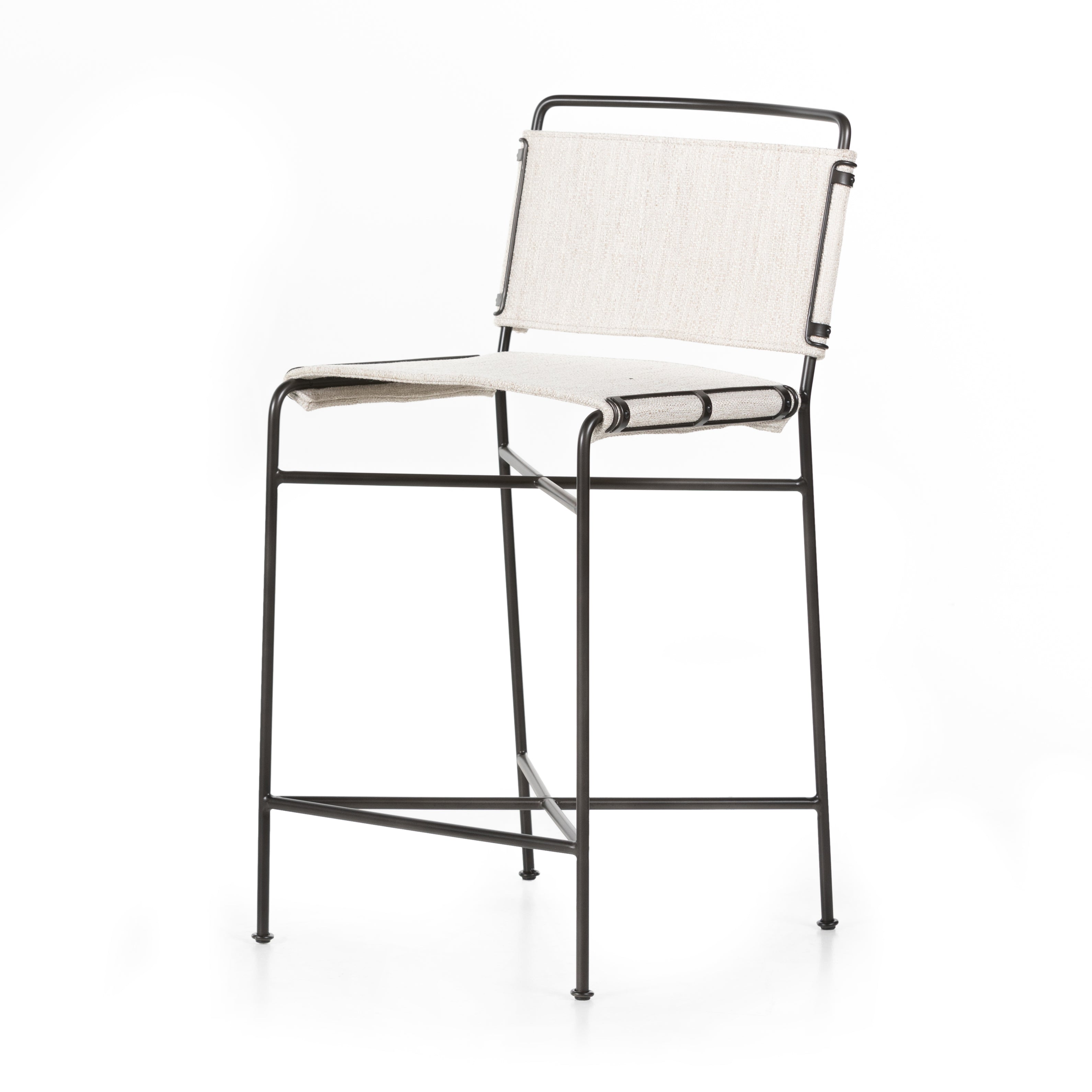 Banco de mostrador moderno Esna AESN-04 con colores Avant Natural, Waxed Black.