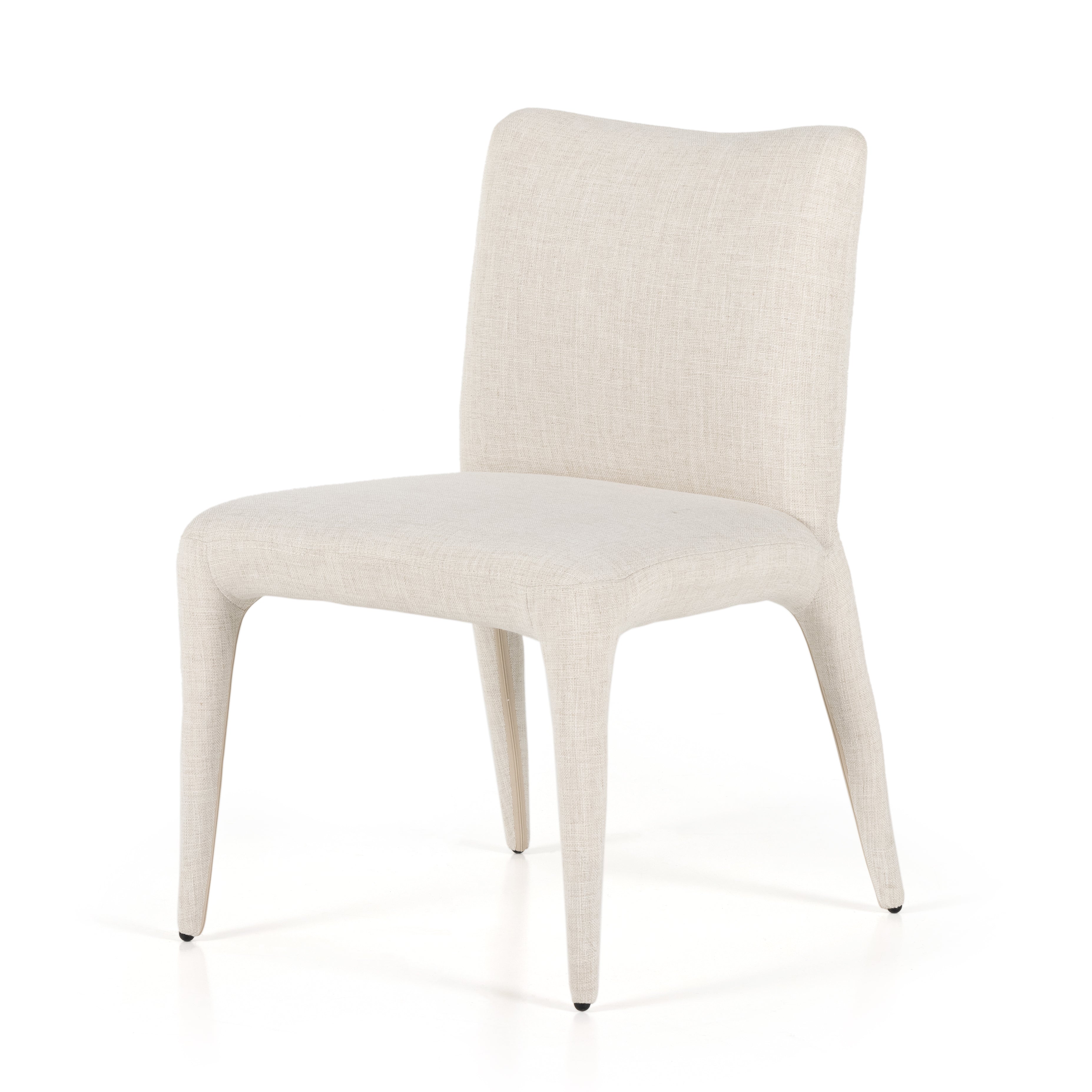 Silla de comedor elegante tapizada Suzanne SCSU-02 de lino color natural.