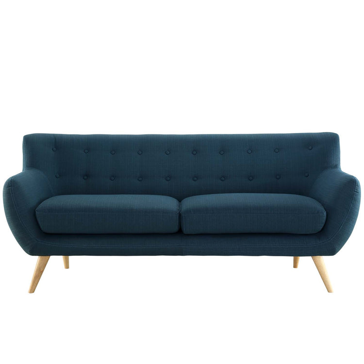 Sofá tapizado de tela en azul Silo Notable Mobiliario.