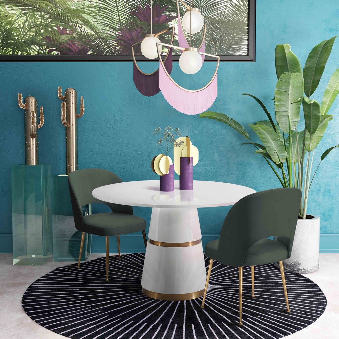 Silla para comedor de terciopelo moderno y base dorada Zuara