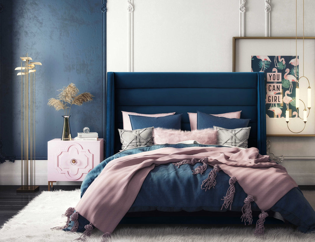 Cama King de terciopelo Akania