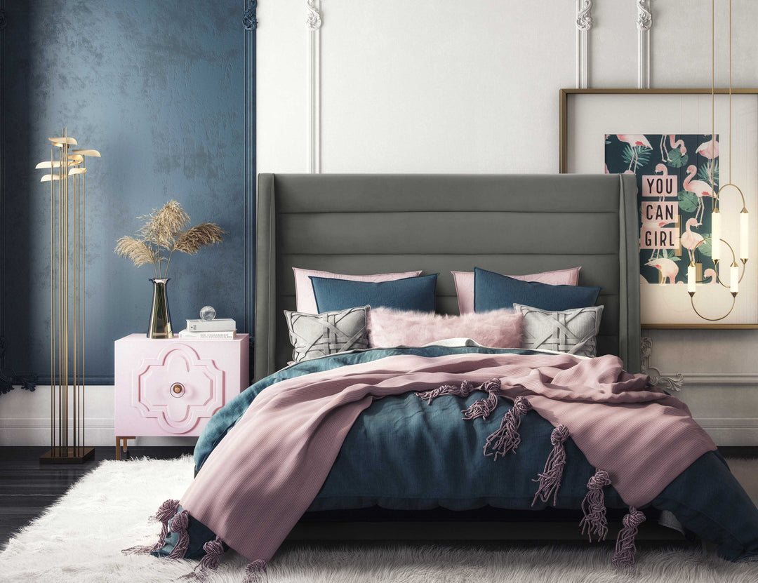Cama King de terciopelo Akania