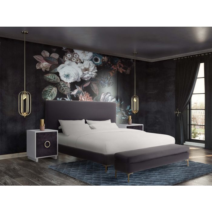 Cama Queen de terciopelo Apalon