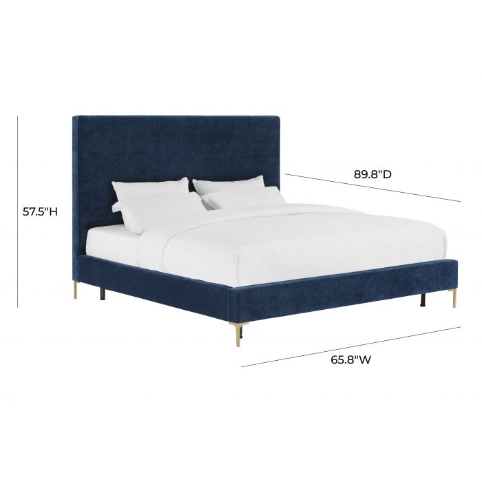 Cama Queen de terciopelo Apalon