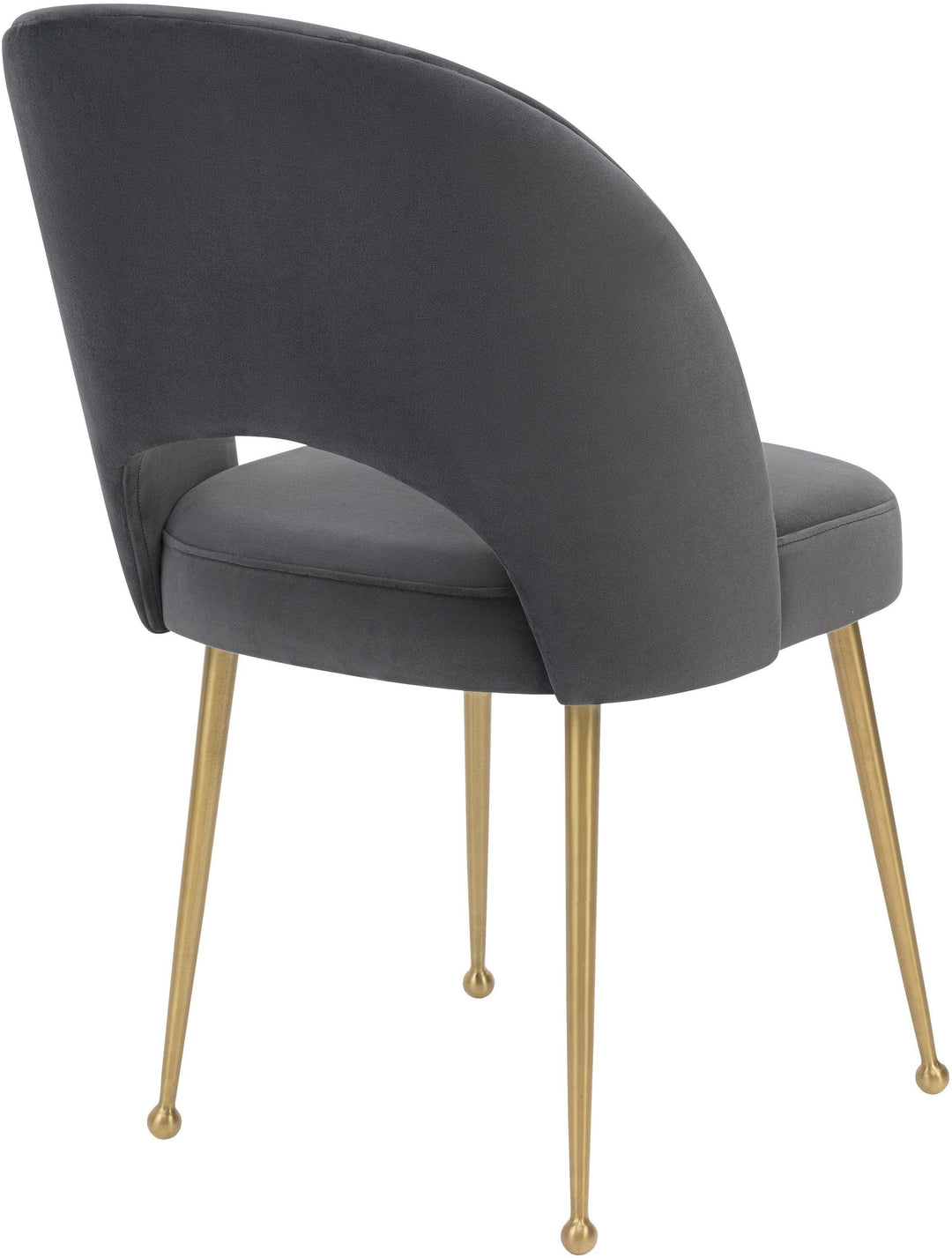 Silla para comedor de terciopelo moderno y base dorada Zuara