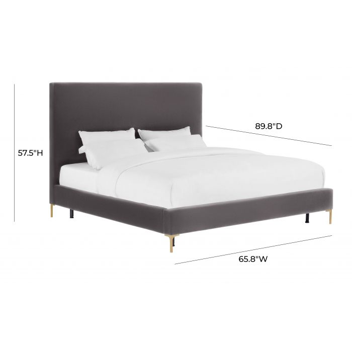 Cama Queen de terciopelo Apalon