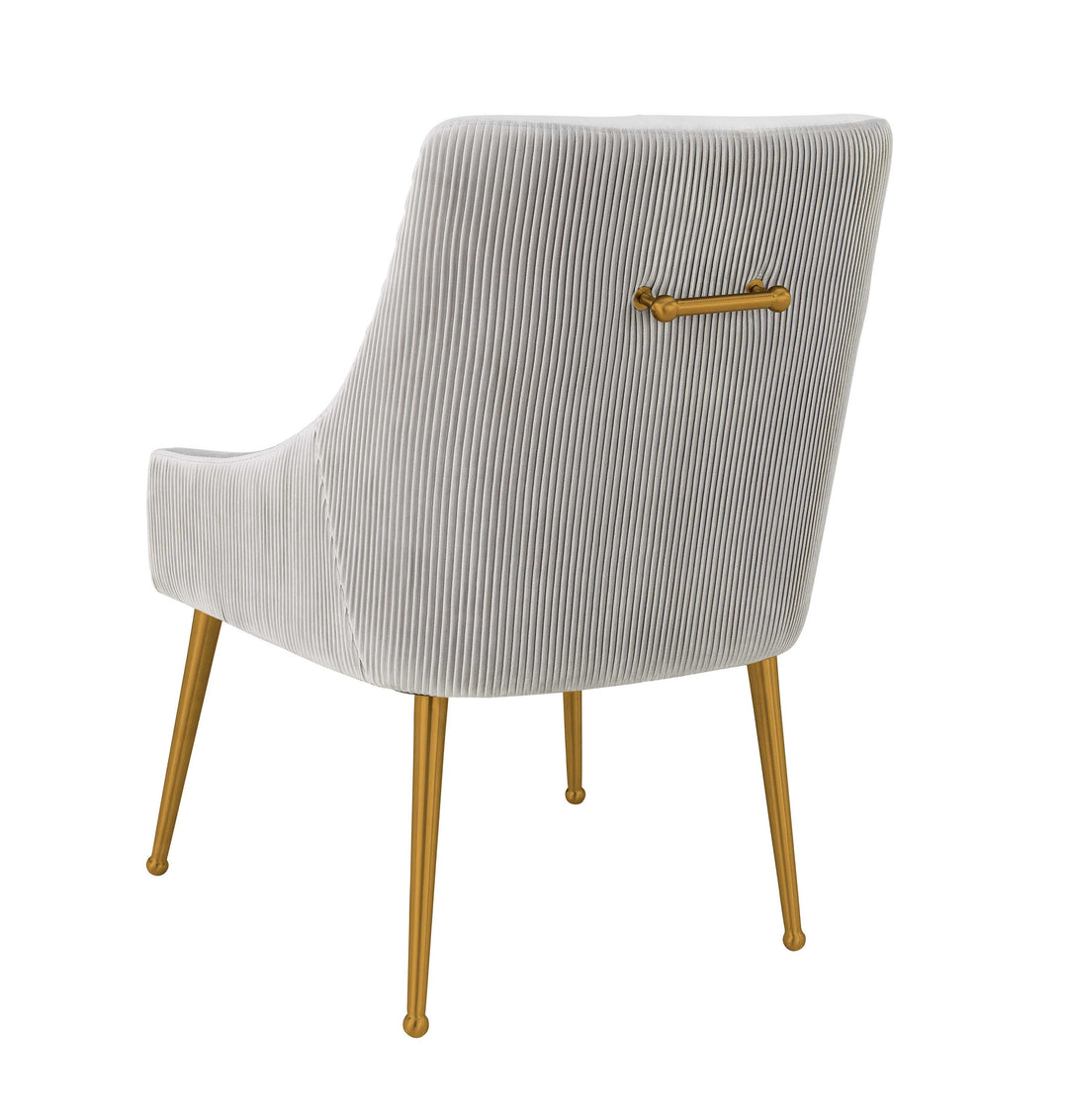 Silla para comedor de terciopelo plisado Aissa