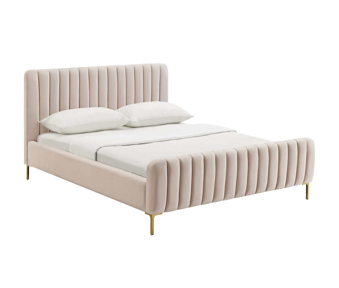 Cama Queen de terciopelo Aliara