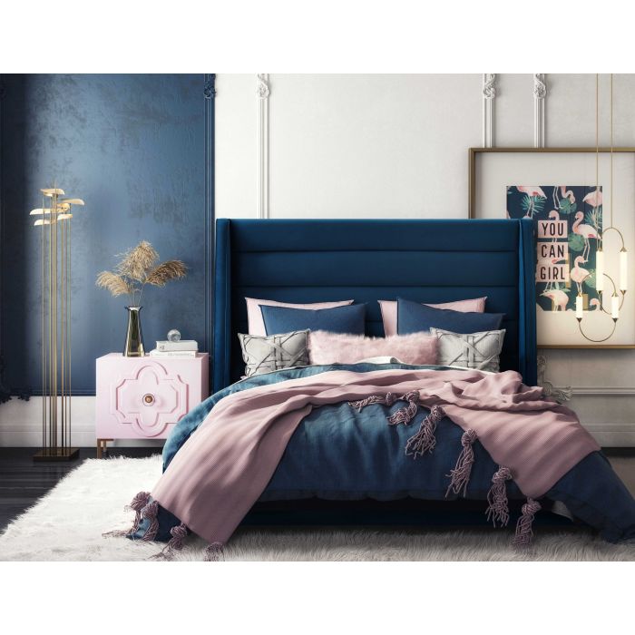 Cama King de terciopelo Akania